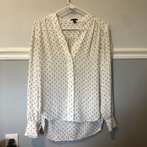 Ann Taylor Semi sheer silk mesh button up blouse